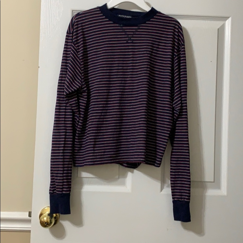 Brandy Melville long sleeve cropped striped top